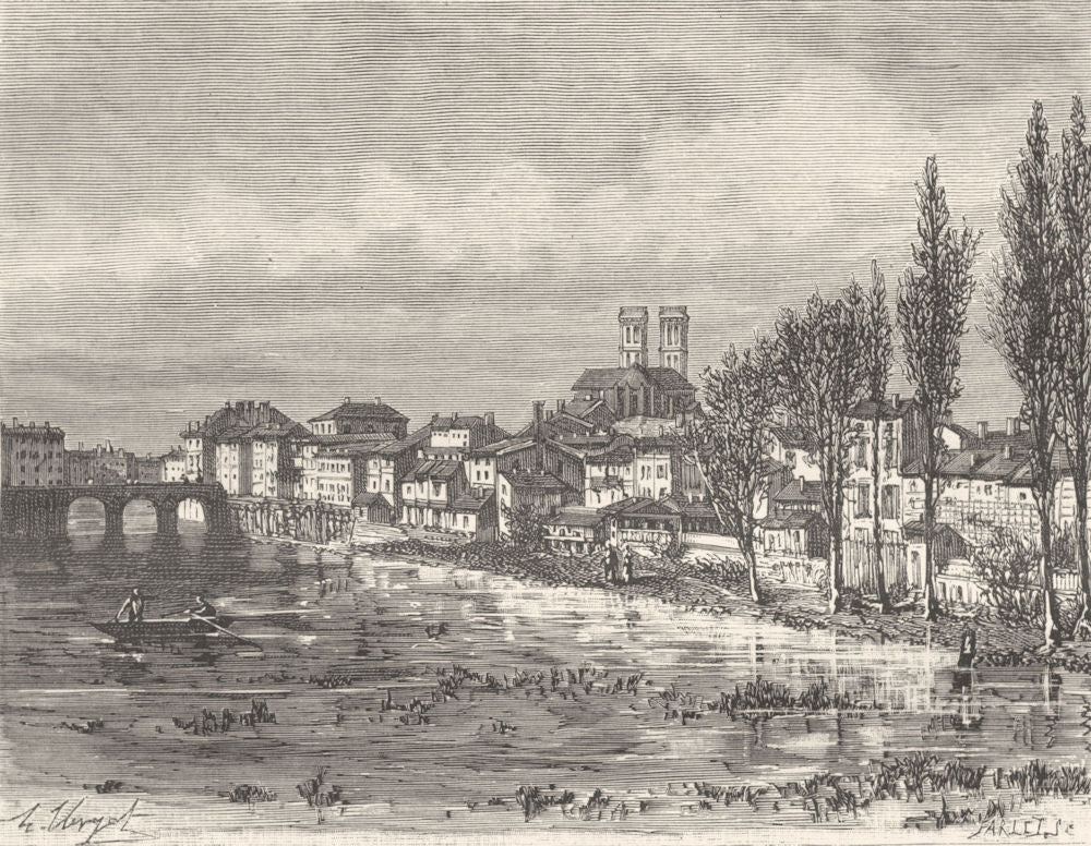 MEUSE. Verdun 1882 old antique vintage print picture